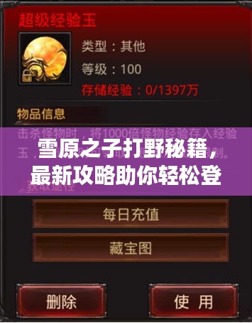 雪原之子打野秘籍，最新攻略助你輕松登頂！