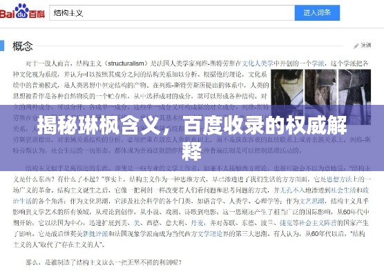 揭秘琳楓含義，百度收錄的權(quán)威解釋