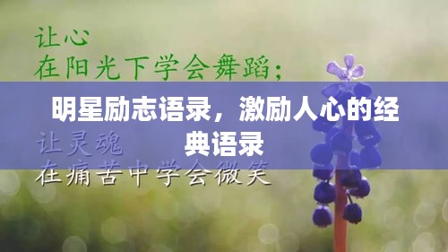 明星勵志語錄，激勵人心的經(jīng)典語錄