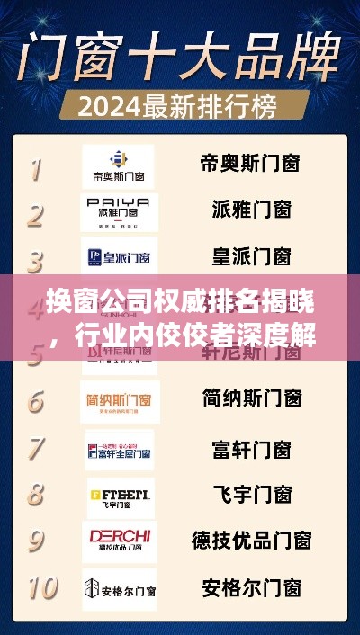 換窗公司權(quán)威排名揭曉，行業(yè)內(nèi)佼佼者深度解析！