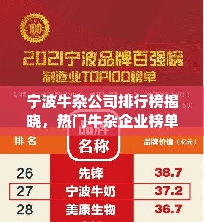 寧波牛雜公司排行榜揭曉，熱門牛雜企業(yè)榜單！