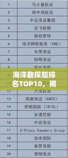 海洋勘探船排名TOP10，揭秘全球領(lǐng)先勘探船榜單