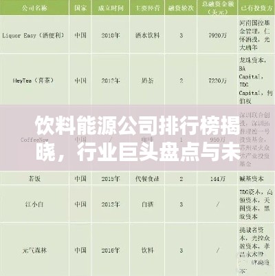 飲料能源公司排行榜揭曉，行業(yè)巨頭盤點(diǎn)與未來趨勢預(yù)測
