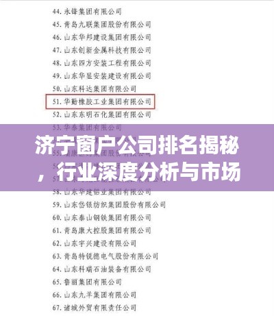 濟寧窗戶公司排名揭秘，行業(yè)深度分析與市場熱門推薦