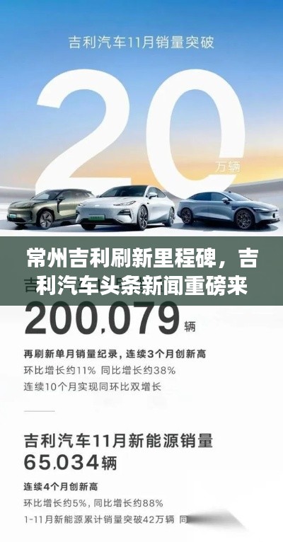 常州吉利刷新里程碑，吉利汽車(chē)頭條新聞重磅來(lái)襲！