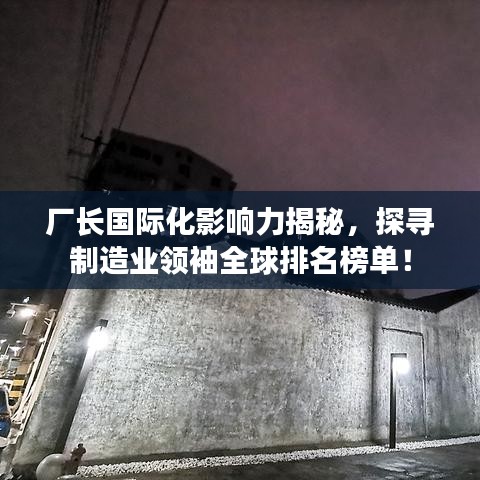 廠長(zhǎng)國(guó)際化影響力揭秘，探尋制造業(yè)領(lǐng)袖全球排名榜單！
