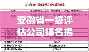 安徽省一級(jí)評(píng)估公司排名揭曉，影響力與實(shí)力并存！