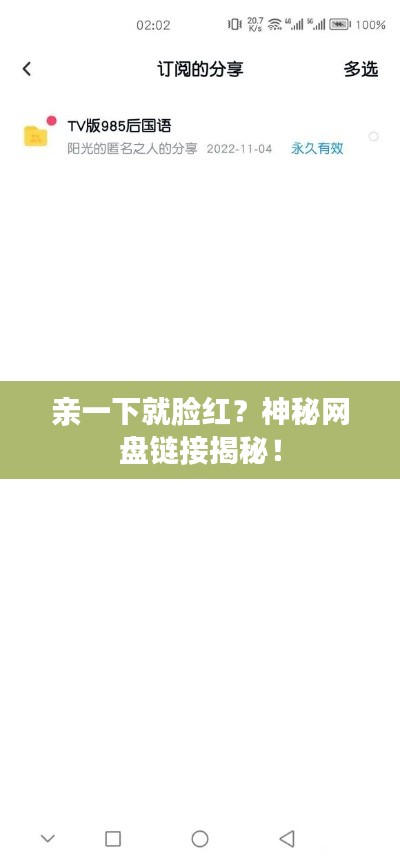 親一下就臉紅？神秘網(wǎng)盤(pán)鏈接揭秘！