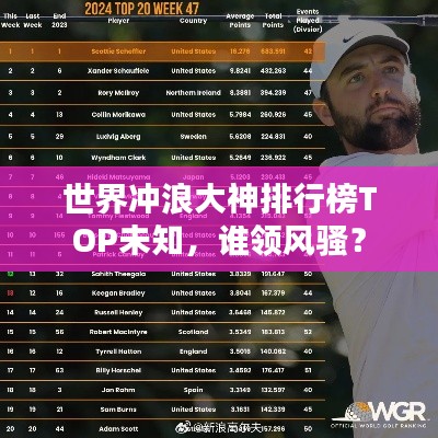 世界沖浪大神排行榜TOP未知，誰領風騷？