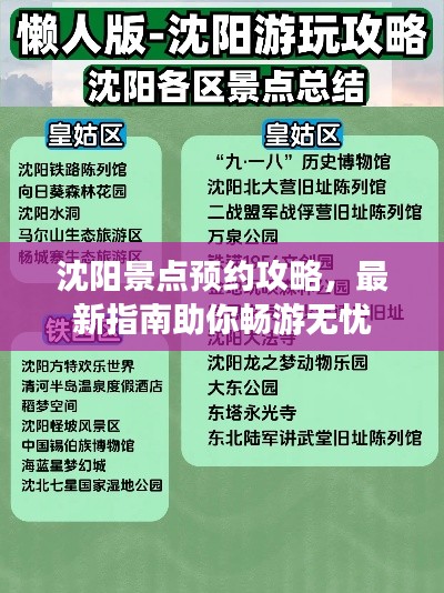 沈陽景點預約攻略，最新指南助你暢游無憂