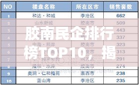 膠南民企排行榜TOP10，揭秘地方經(jīng)濟巨頭企業(yè)