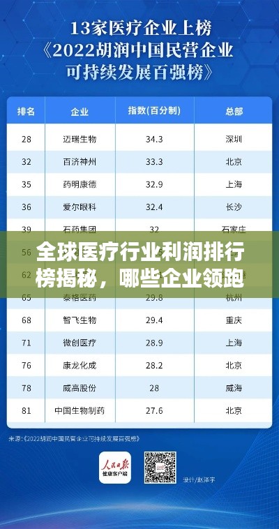 全球醫(yī)療行業(yè)利潤排行榜揭秘，哪些企業(yè)領(lǐng)跑行業(yè)賺錢榜？