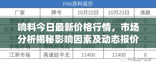 響料今日最新價格行情，市場分析揭秘影響因素及動態(tài)報價