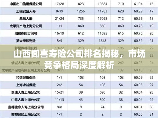 山西聞喜壽險公司排名揭秘，市場競爭格局深度解析