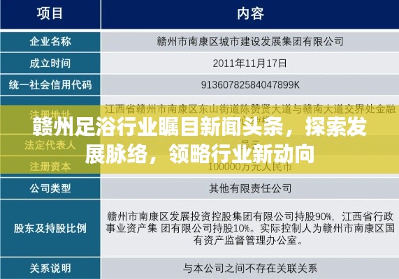 贛州足浴行業(yè)矚目新聞頭條，探索發(fā)展脈絡(luò)，領(lǐng)略行業(yè)新動向