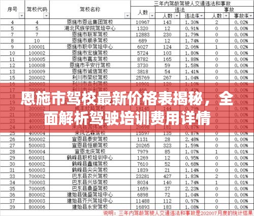 恩施市駕校最新價(jià)格表揭秘，全面解析駕駛培訓(xùn)費(fèi)用詳情